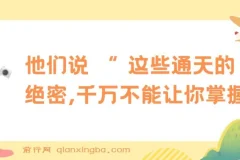《他们说 “ 这些通天的绝密，千万不能让你掌握！”——献给18 – 35岁普通寒门年轻人的破局指南》