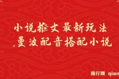 小说推文最新玩法：曼波配音搭配小说实现爆单