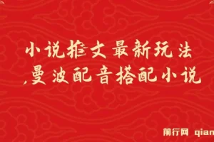 小说推文最新玩法：曼波配音搭配小说实现爆单