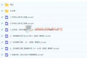 谭清军初三物理2024秋季班上课程