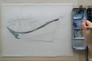 18节水彩风景教程：丛林、猫咪、沙滩、列车等场景绘制