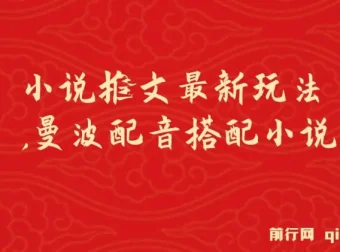 小说推文最新玩法：曼波配音搭配小说实现爆单