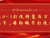 蛋解创业：从0到1打造抖音百万爆粉账号攻略