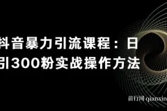 抖音暴力引流课程：日引300粉实战操作方法