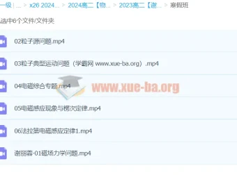 谢丽荣2024高二物理寒假班课程