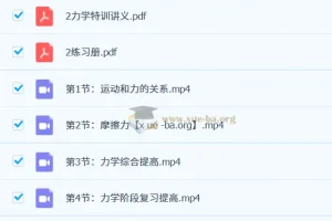 质心初中物理力学特训课程（上下共15讲完结）