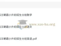 王朝霞小升初语数英毕业升学招生分班卷