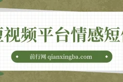 短视频平台情感短信冷门暴利项目：助小白月入万元