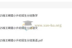 王朝霞小升初语数英毕业升学招生分班卷