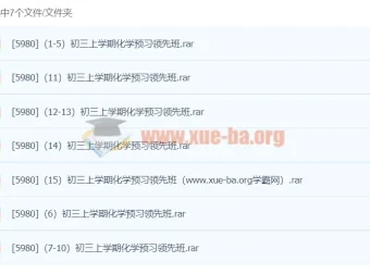 江成初三上学期化学预习领先班
