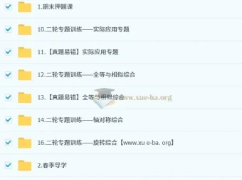 魏爽初三数学中考培训班（春上·苏科版·A+）