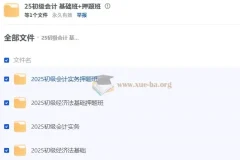 2025初级会计基础班与押题班课程