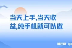 当天上手当天收益，纯手机可做的快手打金与网盘会员变现项目