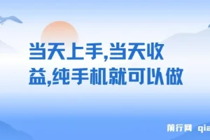 当天上手当天收益，纯手机可做的快手打金与网盘会员变现项目