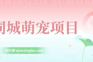 同城萌宠项目教程：用冷门玩法冲击热门市场