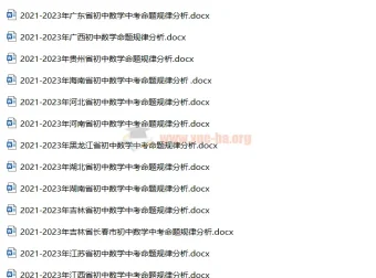 2021 – 2023中考命题规律分析