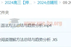 王煜嘉2024高三高考英语点睛班