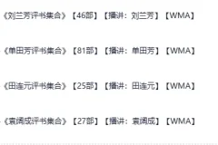 《评书四大天王合集》：单田芳、袁阔成、刘兰芳、田连元经典评书大集合