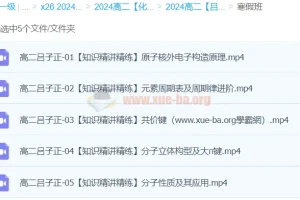 吕子正高二化学寒假班课程