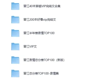 各大网站VIP完结小说前100名合集