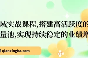 成人私域实战课程：搭建高活跃度私域流量池，实现业绩持续稳定增长