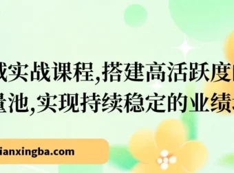 成人私域实战课程：搭建高活跃度私域流量池，实现业绩持续稳定增长