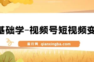 0基础学视频号短视频变现课程：新人适用的短视频变现秘籍