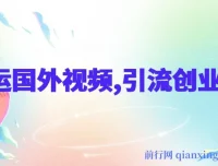 搬运国外视频引流创业粉项目及人性秘术·强势文化课程