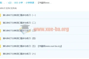 小学英语KET高频词汇突破班课程（6讲完结）