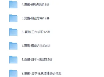 夏鹏职场与人生管理规划及精读课程52套全集
