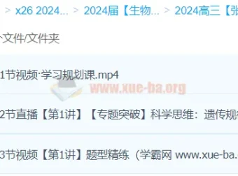 2024高三高考生物张元振春季班课程