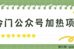 冷门公众号加热项目：一单利润超300