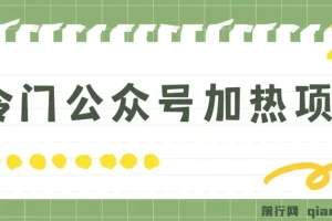 冷门公众号加热项目：一单利润超300
