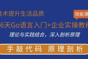 16天Go语言入门与企业实操教程