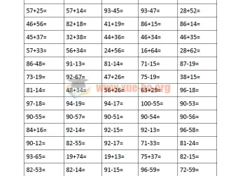 二年级加减乘除计算训练卡