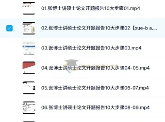 张博士讲硕士毕业论文开题报告（第5期）