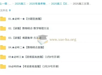 2025高三高考物理王羽全年一轮二轮课程