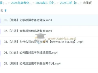 2025高三高考化学课程：冷士强带你全季提升