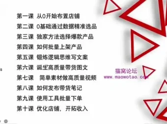 小红书无货源电商变现实战课