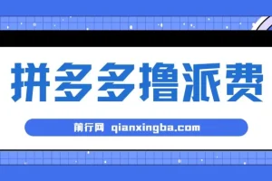 拼多多撸派费项目：2024暴利之选，软件全自动运行