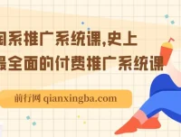 淘系推广系统课：全面深入的付费推广课程