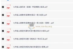 2025版初中7 – 9年级上下册各科早背晚默小纸条