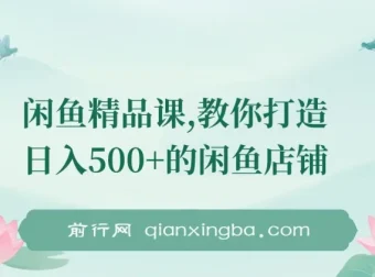 闲鱼精品课：教你打造日入500+的闲鱼店铺