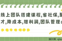 线上团队搭建课程：省社保、聚人才、降成本、增利润，团队管理必备