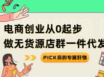 电商创业：从0起步做无货源店群一件代发