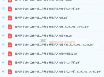 阳光同学课时优化作业（2024年春季版）