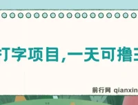 简单打字项目：零撸上手，单日收益无上限！