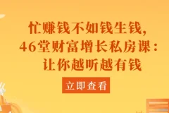 忙赚钱不如钱生钱：46堂财富增长私房课，让你越听越有钱