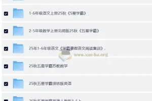 2025年秋季小学各科学霸复习资料合集