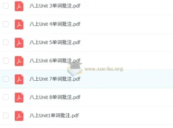 初中英语单词同步批注详解：8年级上册（人教）